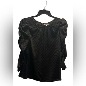 Max Studio Textured Black Top
